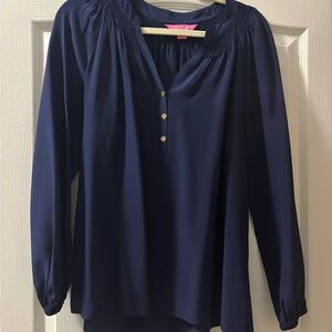Lilly Pulitzer Navy Blue Women's Elsa Top
